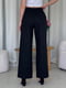 Чорні льняні штани-палаццо  Торіо  | 6847114 | фото 3