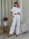 Білі льняні штани-палаццо  Торіо  | 6847115 | фото 2