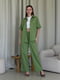 Зелені льняні штани-палаццо  Торіо  | 6847118 | фото 2
