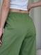 Зелені льняні штани-палаццо  Торіо  | 6847118 | фото 4