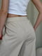 Бежеві льняні штани-палаццо  Торіо  | 6847119 | фото 4