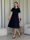 Льняна чорна сукня-міді Гутта  з рюшами | 6847121 | фото 3