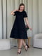 Льняна чорна сукня-міді Гутта  з рюшами | 6847121 | фото 4