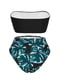 Черно-зеленый раздельный купальник с лифом-бандо | 6847088 | фото 5