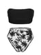 Чорно-білий роздільний купальник з ліфом-бандо та плавками-бразиліана. | 6847084 | фото 4