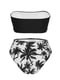 Черно-белый раздельный купальник с лифом-бандо и плавками-бразилиана | 6847084 | фото 5