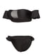 Чорний роздільний купальник з ліфом-бандо, декорований оборками та напівпрозорою сітчастою вставкою | 6847068 | фото 3