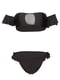 Черный раздельный купальник с лифом-бандо, декорирован оборками и полупрозрачной сетчатой вставкой | 6847068 | фото 4