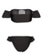 Чорний роздільний купальник з ліфом-бандо, декорований оборками та напівпрозорою сітчастою вставкою | 6847068 | фото 5