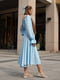 Блакитна сукня міді з креп-жатки з корсетною спинкою на шнурівці | 6847332 | фото 3