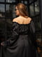 Чорна шовкова сукня- міді з корсетною спинкою на шнурівці | 6847334 | фото 5