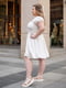 Біла сукня міні з креп-жатки з корсетною спинкою на шнурівці | 6847335 | фото 3
