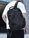 Чорний  рюкзак на одне відділення з двома додатковими кишенями (44*30*13 см) | 6847380 | фото 2