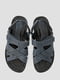 Шкіряні сині сандалі на липучках | 6847641 | фото 5