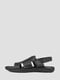 Шкіряні чорні сандалії на липучках | 6847643 | фото 2