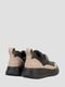 Кожаные черно-бежевые кроссовки на шнуровке | 6847649 | фото 4