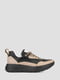 Кожаные черно-бежевые кроссовки на шнуровке | 6847649 | фото 3
