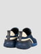 Текстильные синие кроссовки на шнуровке | 6847655 | фото 4