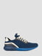 Текстильные синие кроссовки на шнуровке | 6847655 | фото 3
