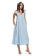 Блакитна сукня А-силуету з зав’язками на плечах | 6831808 | фото 2