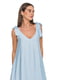 Блакитна сукня А-силуету з зав’язками на плечах | 6831808 | фото 3