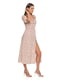 Яскрава сукня А-силуету пудрового кольору в принт  | 6831811 | фото 6