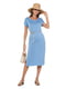 Блакитна сукня-футляр з розрізом | 6831826 | фото 3