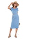 Блакитна сукня-футляр з розрізом | 6831826 | фото 9