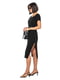 Чорна бавовняна сукня-футляр з розрізом | 6831828 | фото 5