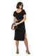 Чорна бавовняна сукня-футляр з розрізом | 6831828 | фото 7