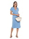 Блакитна сукня-футляр з фігурним вирізом | 6831830 | фото 2