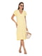 Жовта сукня-футляр з фігурним вирізом | 6831831 | фото 4