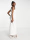 Біла облягаюча сукня на одне плече з високим розрізом | 6848159 | фото 3