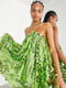 Короткий зелений сарафан з відкритою спиною, декорований пайєтками | 6848291 | фото 3