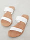 Шкіряні білі сандалі з подвійним ремінцем | 6848488 | фото 3