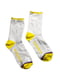 Шкарпетки біло-жовті з написом | 6848989