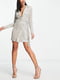 Біла сукня-жакет, декорована пайєтками | 6849982 | фото 3