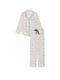 Белая фланелевая пижама: рубашка и брюки | 6833767 | фото 3