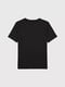 Чорна бавовняна футболка з фігурним вирізом | 6850986 | фото 2