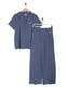 Синя піжама: сорочка та штани | 6851042 | фото 3