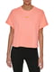 Укорочена бавовняна футболка коралового кольору | 6851142