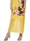 Желтое шифоновое платье А-силуэта с принтом | 6851143 | фото 4