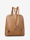 Рюкзак шкіряний рудого кольору | 6851503 | фото 3