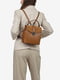 Сумка-рюкзак кожаная рыжого цвета | 6851510 | фото 5