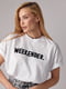 Трикотажна біла футболка з написом Weekender | 6851479 | фото 7