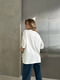 Бавовняна біла футболка oversize зі стильною вишивкою | 6847146 | фото 3