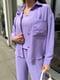 Костюм однотонний фіолетовий: майка, сорочка та штани | 6847203 | фото 4