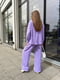 Костюм однотонний фіолетовий: майка, сорочка та штани | 6847203 | фото 5