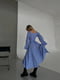 Сукня блакитна в принт з рукавами-кльош | 6847259 | фото 3
