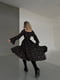 Сукня чорна в принт з рукавами-кльош | 6847260 | фото 4